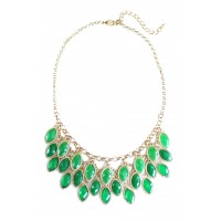 Ombre Green Laurel Cascade Bib Necklace